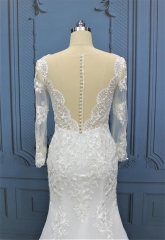WT2290 Long sleeves lace mermaid dress