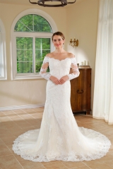 WT4517 2024 new lace Mermaid Wedding dress, long sleeves