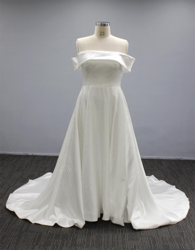 WT2261 Import Satin A line bridal dress