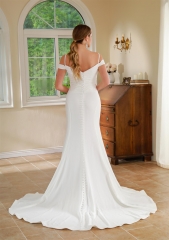 WT4613 2024 new Crepe Fit & Flare Elegant wedding dress