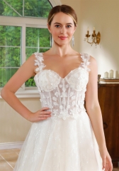 WT4703 2024 New Gorgeous 3D Flower Lace wedding dress