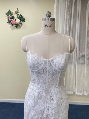 WT2328 sweetheart full lace fit and flare wedding dress
