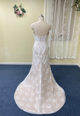 WT2328 sweetheart full lace fit and flare wedding dress