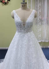 WT4521 new full lace Straps Aline bridal dress