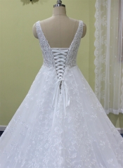 WT4521 new full lace Straps Aline bridal dress