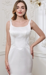 WT4853 Charming fitted satin dress