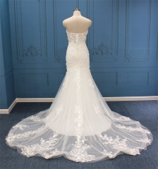 WT4867 Sweetheart Mermaid bridal 3D beading flower lace