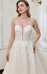 WT4880 Sparkle Strapless Illusion Aline dress