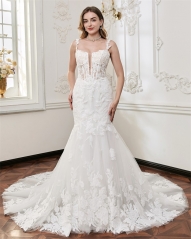 WT4836 2026 nwe Luxury Lovely flower lace Mermaid bridal