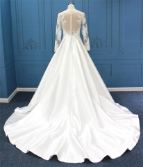 WT4617B Long  sleeves   Lace Mikado Gown,  pocket