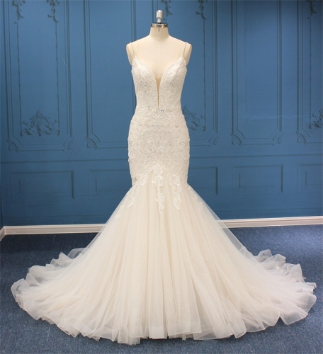 WT4811 Beading straps Mermaid dress