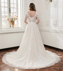 WT4858 Lovely Illusion V Neck glitter tulle Aline