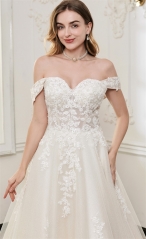 WT4843 Luxury illusion sparkle beaded sweetheart ball gown