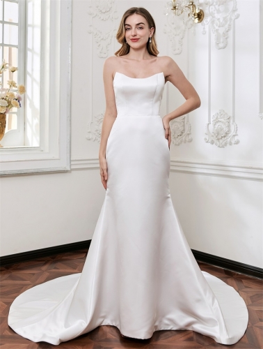 WT4854 Charming fitted satin dress