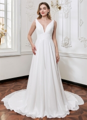WT4856 Chic and elegant A line chiffon bridal