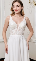 WT4857 elegant chiffon bridal