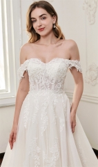 WT4839 2026 new sparkle off-shoulder Aline gown