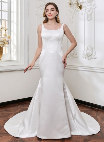 WT4853 Charming fitted satin dress
