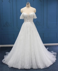 WT4814 New exquiste lace beading Aline, detachable off straps