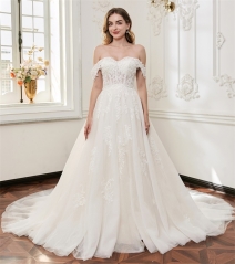 WT4839 2026 new sparkle off-shoulder Aline gown